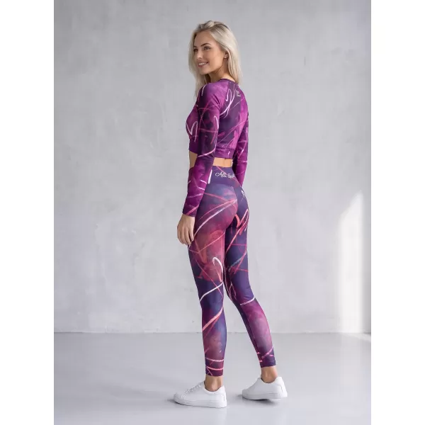  Premium pentru jambiere lungi pentru femei ALTISPORT VOJ/ALW082LEG01 VIOLET 