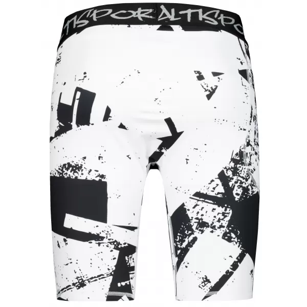  Jambiere sport pentru bărbați pe genunchii premium ALTISPORT VOJ/ALM079LEG02 ALB -ȘI -BLACK 