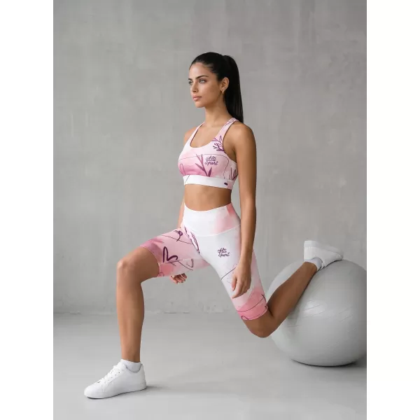  Jambiere pentru femei deasupra genunchilor premium ALTISPORT VOJ/ALW083LEG02 ALB -PINK 