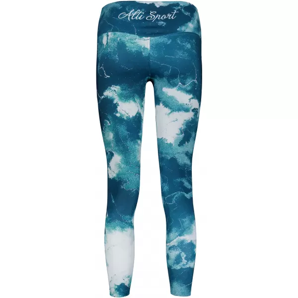  Premium pentru jambiere lungi pentru femei ALTISPORT VOJ/ALW066LEG01 VERDE -BLUE 