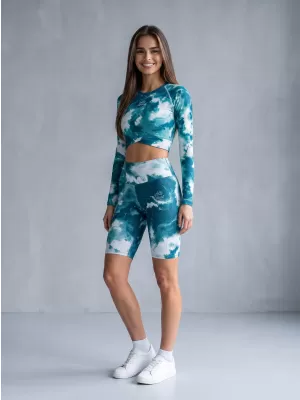 Jambiere pentru femei deasupra genunchilor premium ALTISPORT VOJ/ALW066LEG02 VERDE -BLUE