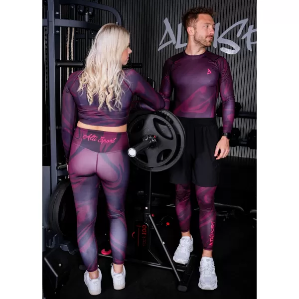  Jambiere sport pentru bărbați de premiu lung ALTISPORT VOJ/ALM072LEG01 VIN ROȘU 