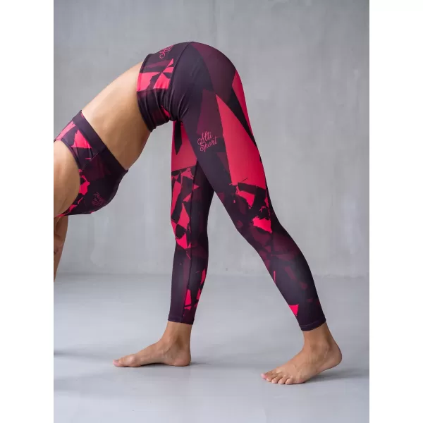  Premium pentru jambiere lungi pentru femei ALTISPORT VOJ/ALW080LEG01 VIN ROȘU 