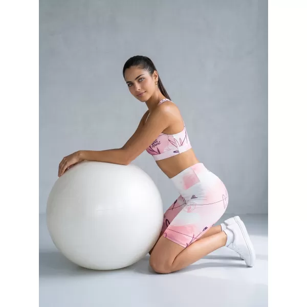  Jambiere pentru femei deasupra genunchilor premium ALTISPORT VOJ/ALW083LEG02 ALB -PINK 
