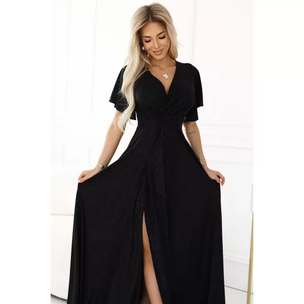  Rochie NUMOCO JENNIFER 581-1 NEGRU CU SCLIPICI 