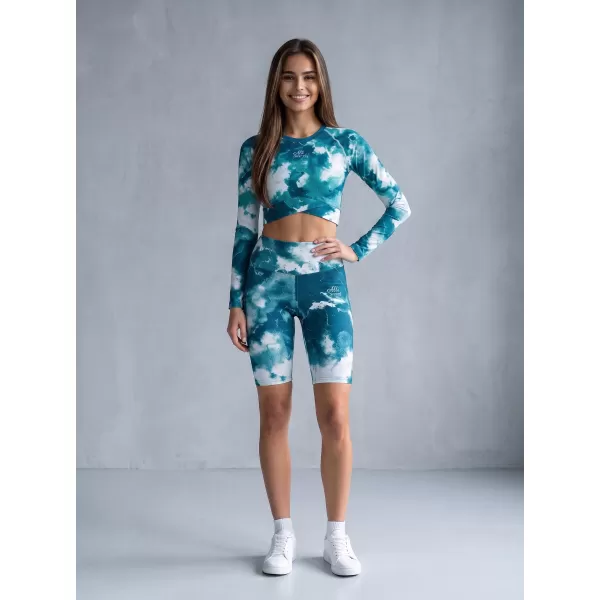  Jambiere pentru femei deasupra genunchilor premium ALTISPORT VOJ/ALW066LEG02 VERDE -BLUE 