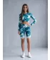 Jambiere pentru femei deasupra genunchilor premium ALTISPORT VOJ/ALW066LEG02 VERDE -BLUE