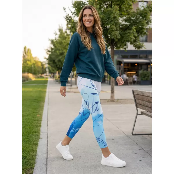  Premium pentru jambiere lungi pentru femei ALTISPORT VOJ/ALW083LEG01 ALB -BLUE 