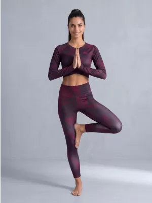 Premium pentru jambiere lungi pentru femei ALTISPORT VOJ/ALW072LEG01 VIN ROȘU