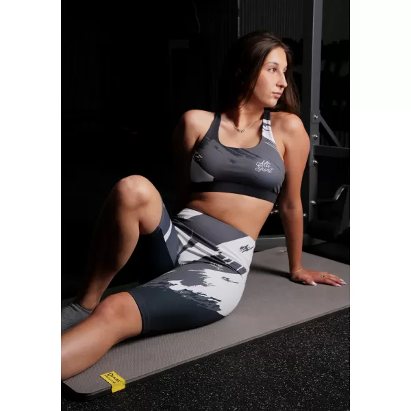  Jambiere pentru femei deasupra genunchilor premium ALTISPORT VOJ/ALW081LEG02 NEGRU-CENUȘIU 