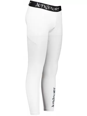 Jambiere sport pentru bărbați de premiu lung ALTISPORT VOJ/ALM000LEG01 ALB
