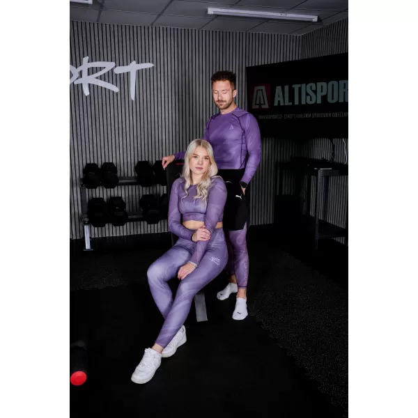  Jambiere sport pentru bărbați de premiu lung ALTISPORT VOJ/ALM072LEG01 VIOLET 