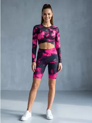 Jambiere pentru femei deasupra genunchilor premium ALTISPORT VOJ/ALW066LEG02 NEGRU -PINK