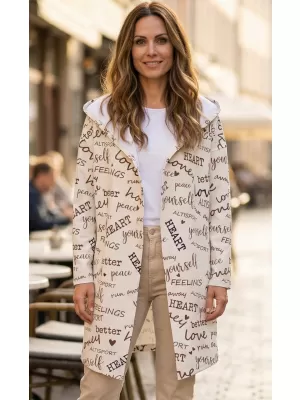 Premium de cardigan pentru femei ALTISPORT VOJ/ALW067MI07 CREMĂ