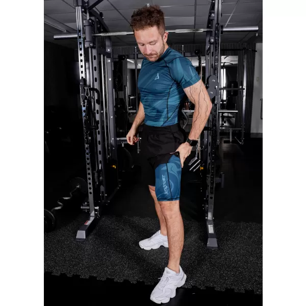 Jambiere sport pentru bărbați pe genunchii premium ALTISPORT VOJ/ALM072LEG02 KEROSEN 