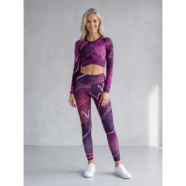  Premium pentru jambiere lungi pentru femei ALTISPORT VOJ/ALW082LEG01 VIOLET 