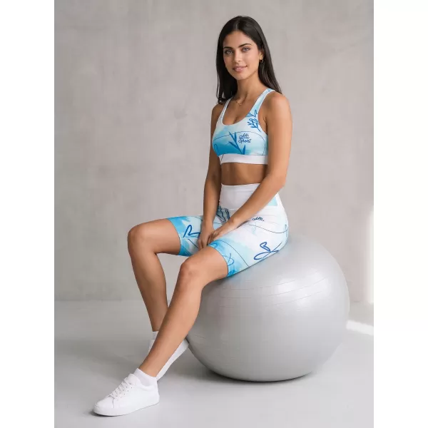  Jambiere pentru femei deasupra genunchilor premium ALTISPORT VOJ/ALW083LEG02 ALB -BLUE 