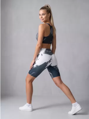 Jambiere pentru femei deasupra genunchilor premium ALTISPORT VOJ/ALW081LEG02 NEGRU-CENUȘIU