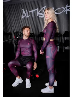 Jambiere sport pentru bărbați de premiu lung ALTISPORT VOJ/ALM072LEG01 VIN ROȘU