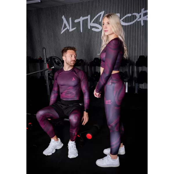  Jambiere sport pentru bărbați de premiu lung ALTISPORT VOJ/ALM072LEG01 VIN ROȘU 