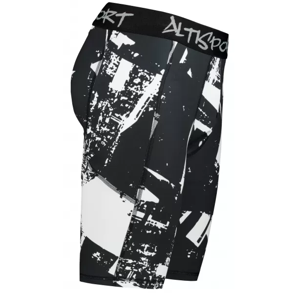  Jambiere sport pentru bărbați pe genunchii premium ALTISPORT VOJ/ALM079LEG02 ALB -NEGRU 