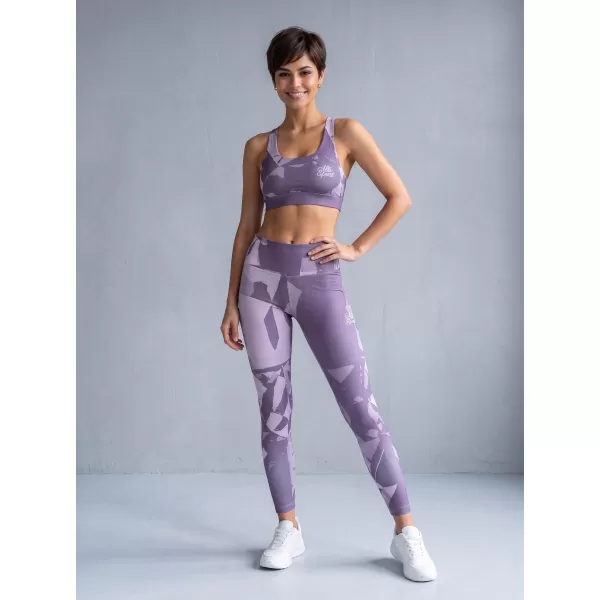  Premium pentru jambiere lungi pentru femei ALTISPORT VOJ/ALW080LEG01 GRI-VIOLETĂ 