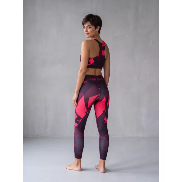  Premium pentru jambiere lungi pentru femei ALTISPORT VOJ/ALW080LEG01 VIN ROȘU 