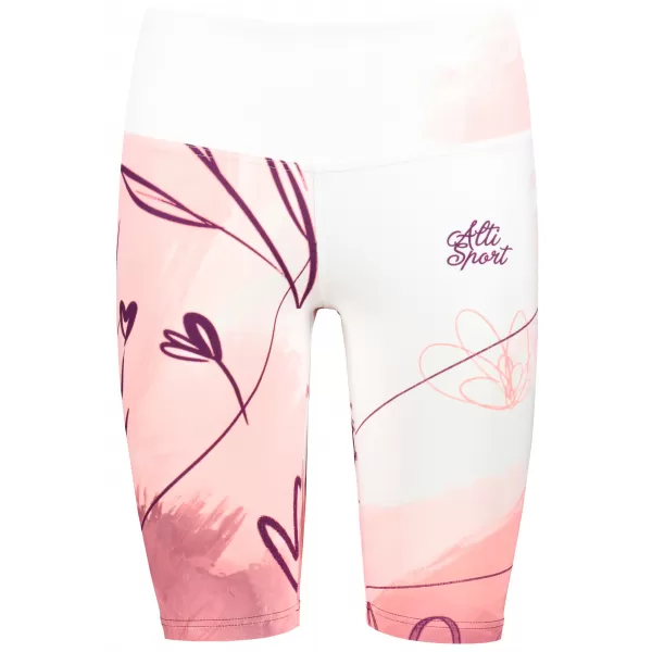  Jambiere pentru femei deasupra genunchilor premium ALTISPORT VOJ/ALW083LEG02 ALB -PINK 
