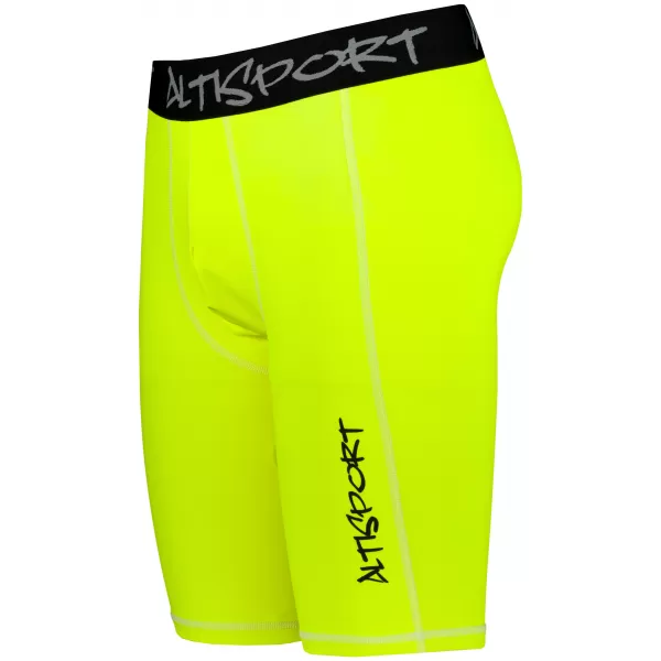  Jambiere sport pentru bărbați pe genunchii premium ALTISPORT VOJ/ALM000LEG02 FLUO-GALBEN 
