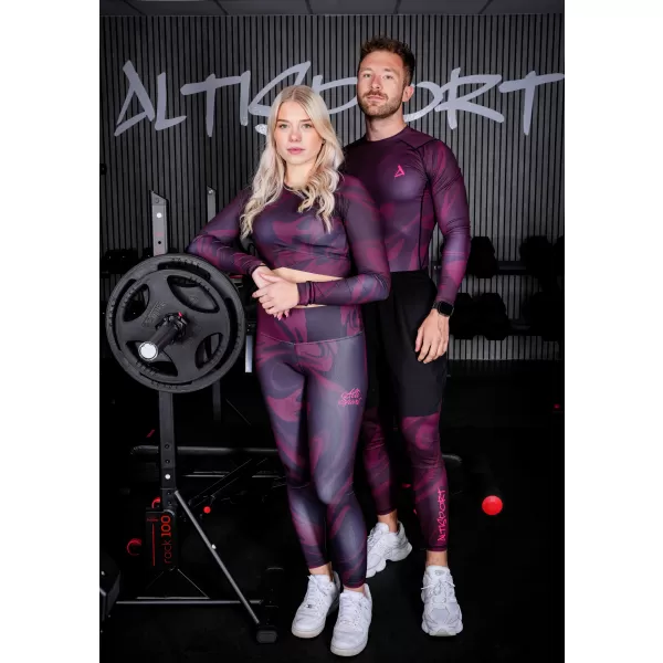  Jambiere sport pentru bărbați de premiu lung ALTISPORT VOJ/ALM072LEG01 VIN ROȘU 