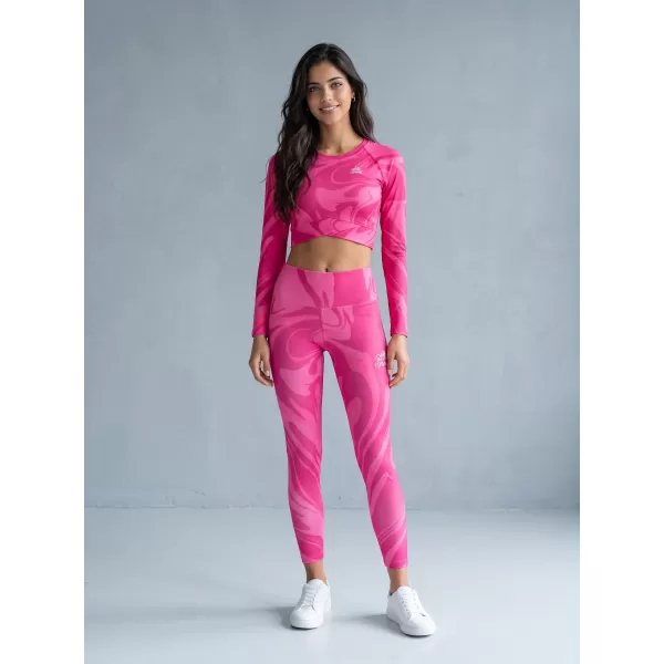  Premium pentru jambiere lungi pentru femei ALTISPORT VOJ/ALW072LEG01 ROZ FIERBINTE 