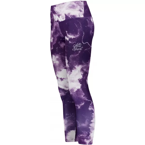  Premium pentru jambiere lungi pentru femei ALTISPORT VOJ/ALW066LEG01 ALB -VIOLET 