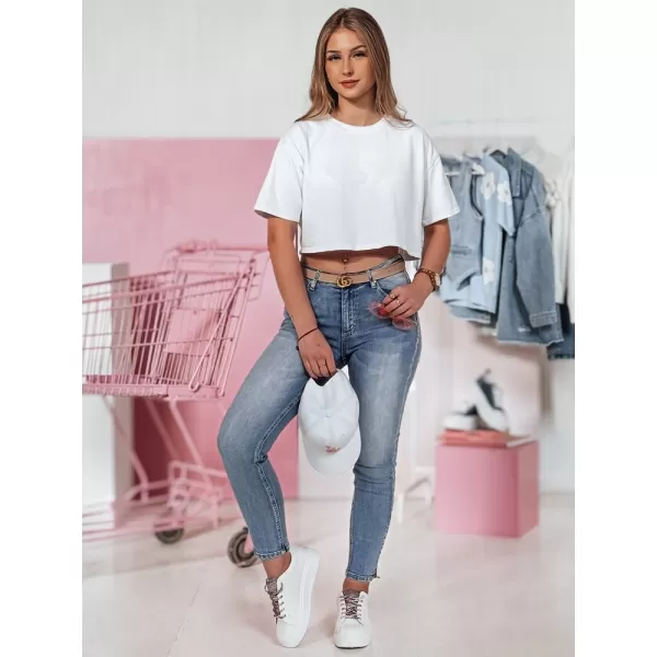  Pantalonii pentru doamne DSTREET DENZEL UY2378 ALBASTRU 