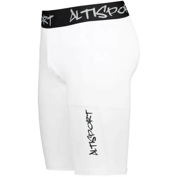  Jambiere sport pentru bărbați pe genunchii premium ALTISPORT VOJ/ALM000LEG02 ALB 