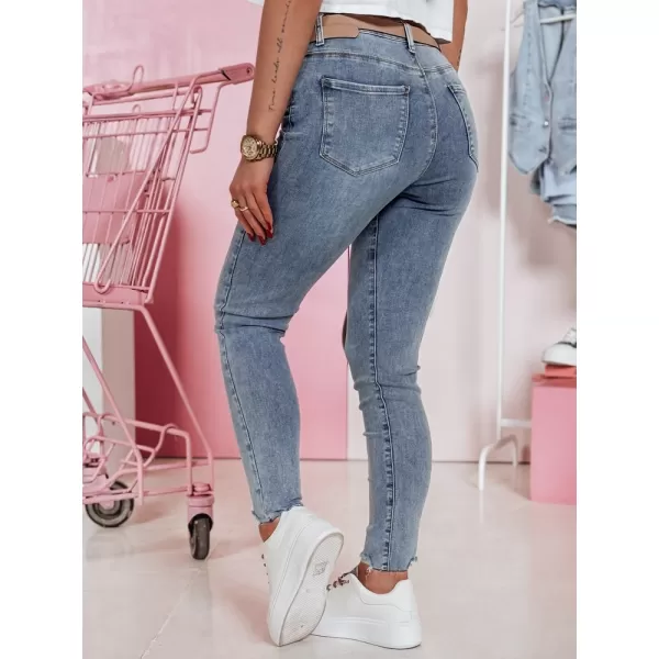  Pantalonii pentru doamne DSTREET SKINLENA UY2374 ALBASTRU DESCHIS 