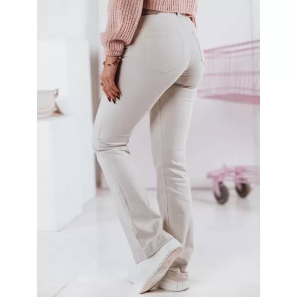  Pantalonii pentru doamne DSTREET FLAREJOY UY2367 BEJ 