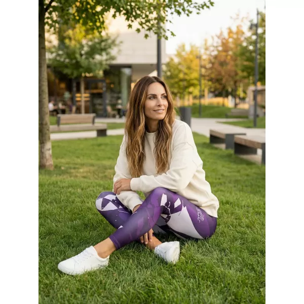  Premium pentru jambiere lungi pentru femei ALTISPORT VOJ/ALW080LEG01 PURPURIU ÎNCHIS 