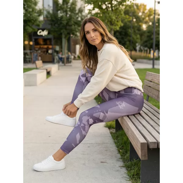  Premium pentru jambiere lungi pentru femei ALTISPORT VOJ/ALW080LEG01 GRI-VIOLETĂ 