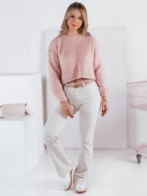 Pantalonii pentru doamne DSTREET FLAREJOY UY2367 BEJ