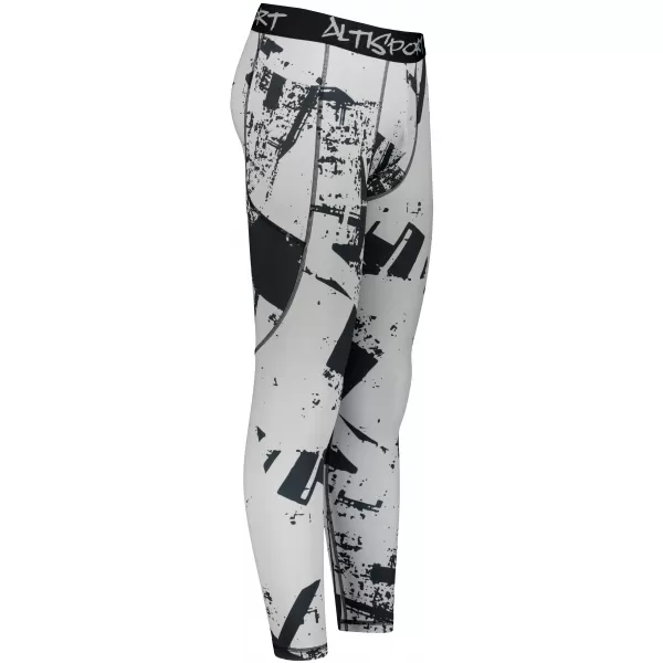  Jambiere sport pentru bărbați de premiu lung ALTISPORT VOJ/ALM079LEG01 NEGRU -GRAY 