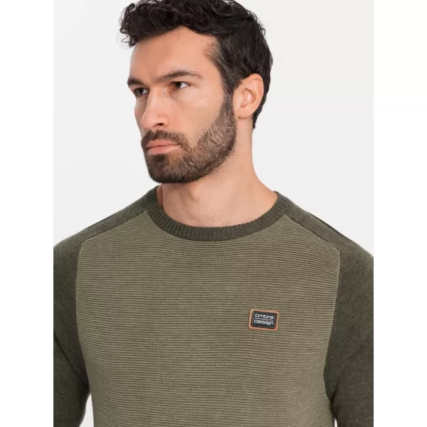  Pulover pentru bărbați OMBRE OM-SWSW-0121 MĂSLIN 