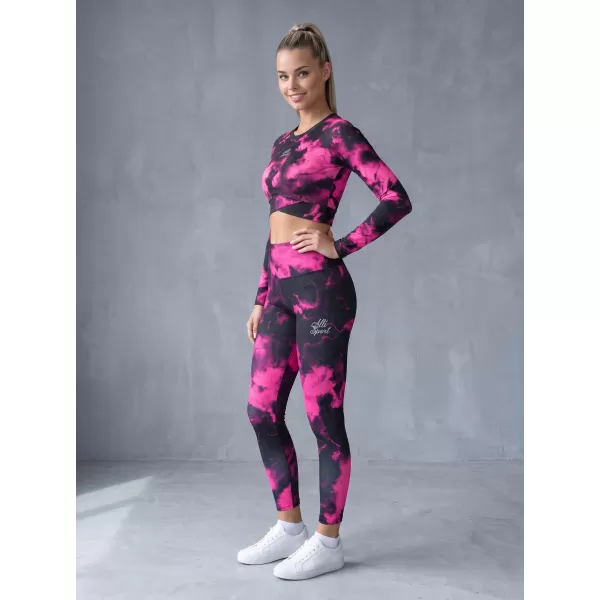  Top funcțional pentru femei cu mâneci lungi premium ALTISPORT VOJ/ALW066TR04 NEGRU -PINK 