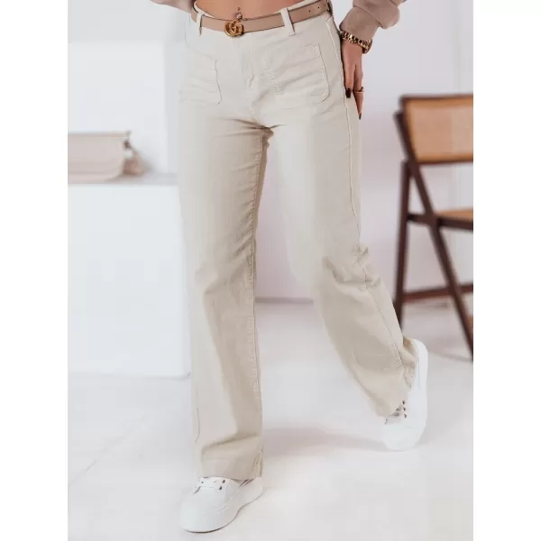 Pantalonii pentru doamne DSTREET WELVIA UY2302 BEJ 