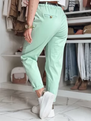 Pantalonii pentru doamne DSTREET RELCIX UY2581 VERDE DESCHIS