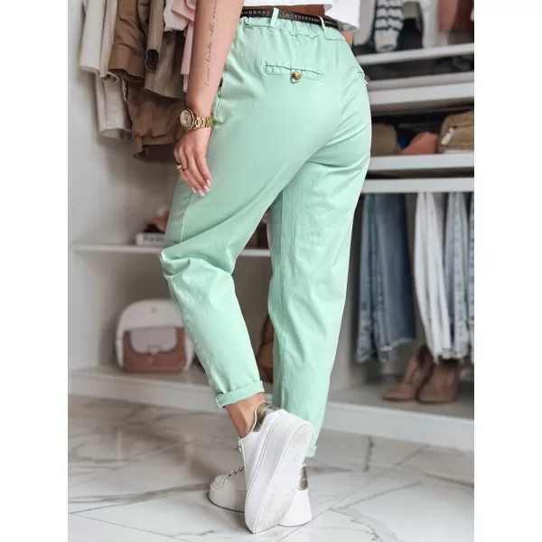  Pantalonii pentru doamne DSTREET RELCIX UY2581 VERDE DESCHIS 