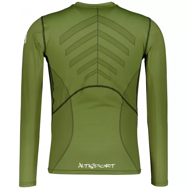  Tricou de compresie funcțională pentru bărbați cu premium cu mânecă lungă ALTISPORT VOJ/ALM095TR03 VERDE 