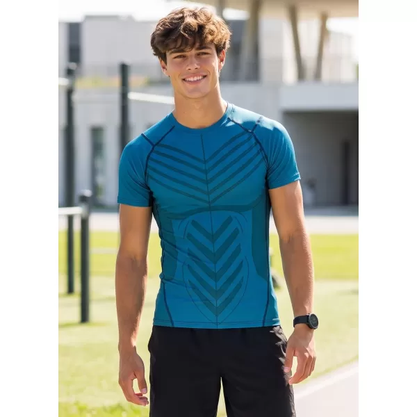  Tricou de compresie funcțională pentru bărbați cu premiu cu mânecă scurtă ALTISPORT VOJ/ALM095TR04 KEROSEN 