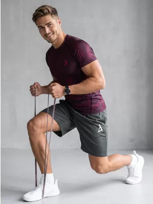 Tricou de compresie funcțională pentru bărbați cu premiu cu mânecă scurtă ALTISPORT VOJ/ALM072TR04 VIN ROȘU