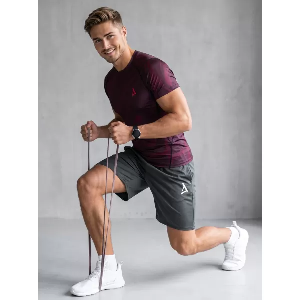  Tricou de compresie funcțională pentru bărbați cu premiu cu mânecă scurtă ALTISPORT VOJ/ALM072TR04 VIN ROȘU 