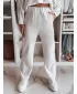 Pantalonii pentru doamne DSTREET LUXEEN UY2521 ALB